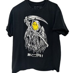 SCW Grim Reaper Smiley 😃 Graphic T-Shirt Large